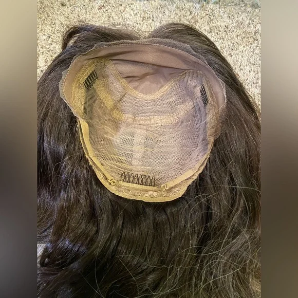 Human/Synthetic Blend Dark Blonde Ombre Lace Front Wig - Picture 2 of 10